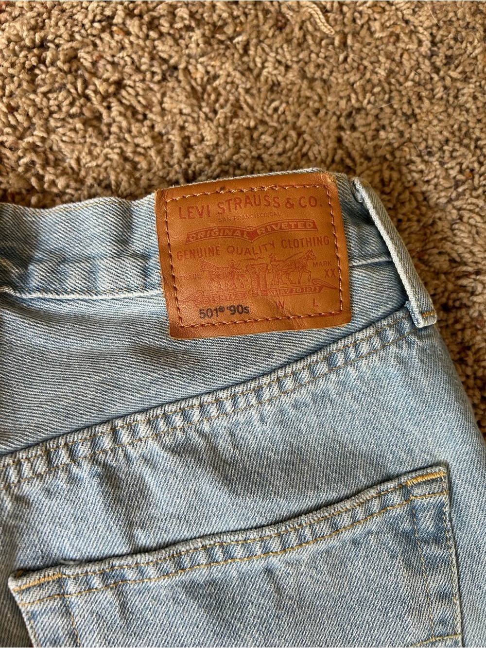 Levi's Light Blue Distressed Cutoff Jean Shorts - Picture 5 of 8